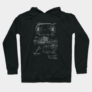 Hockey Game Board Vintage Patent Drawing Hoodie